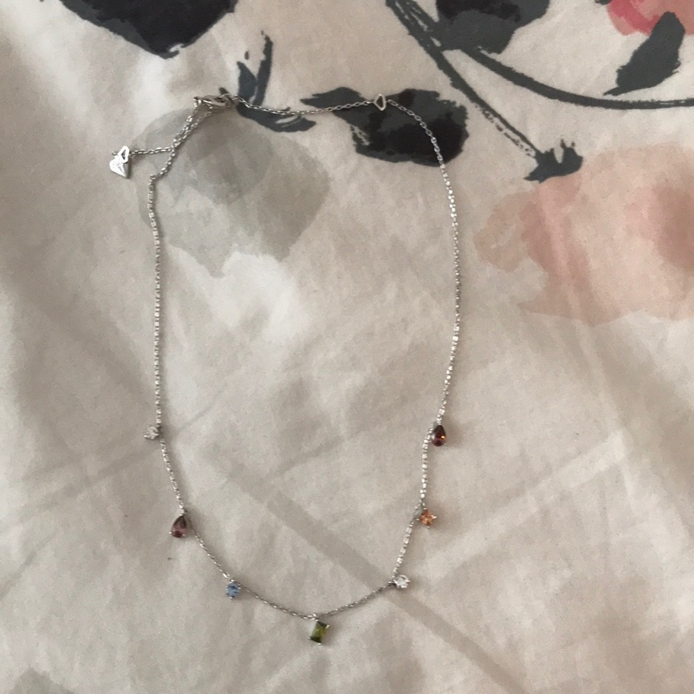 Wanderlust dainty silver crystal necklace